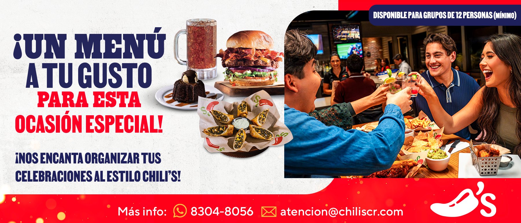 Menú empresarial Chili's Costa Rica